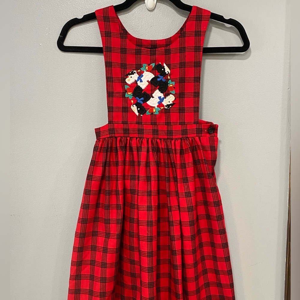 Fast Friends Boutique Brand girls 6 red/ black jumper- Scotty Dogs embroidered